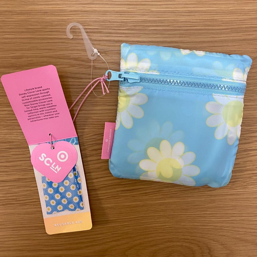 Reusable Tote Bag Blue/White/Yellow Daisies - Stoney Clover Lane x Target